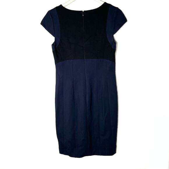 Antonio Melani navy blue and black business casual sheath dress size 6 B155 - Picture 4 of 4